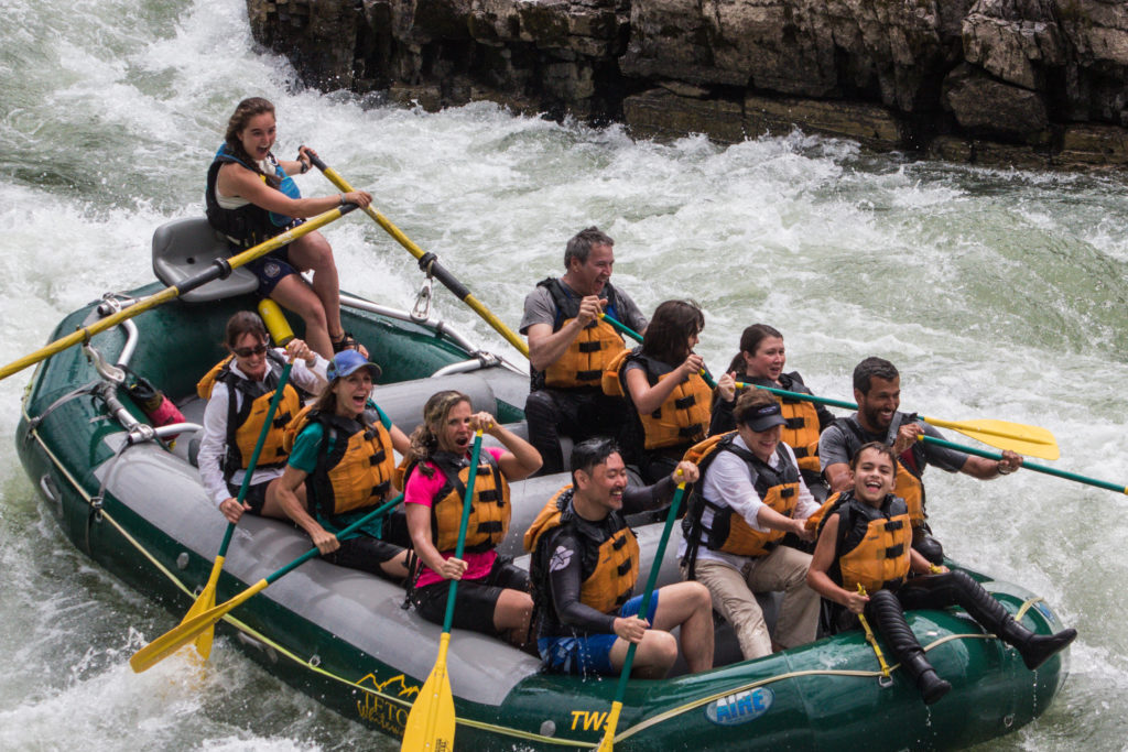 a group river rafting snake river