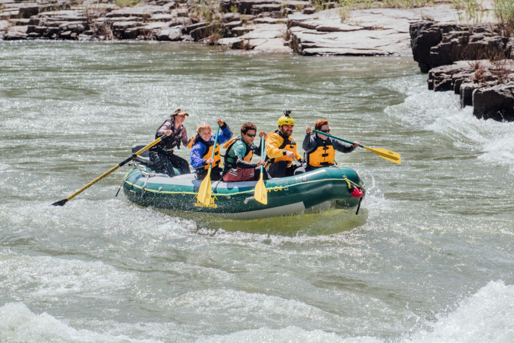 jackson hole rafting group on the snake river
