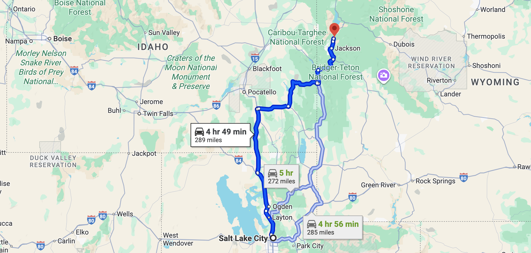 salt-lake-city-to-jackson-hole-road-trip7 Screenshot of Salt Lake City to Jackson Hole distance